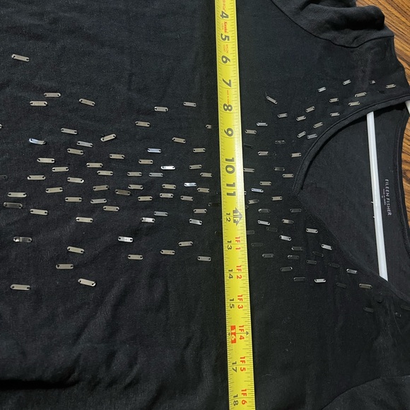 Eileen Fisher‎ Black Cut Out Short Sleeve Blouse - Picture 6 of 7